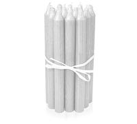 LUMELY Bougies Blanc, paquet de 12, hauteur 18cm, Ø 2,2cm, durée de combustion env. 8 heures, Bougies chandelles (18 cm, Blanc)