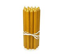 LUMELY Bougies Curry, paquet de 12, hauteur 29cm, Ø 2,2cm, durée de combustion env. 14 heures, Bougies chandelles (29 cm, Curry)