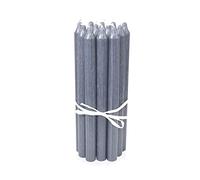 LUMELY Bougies Gris, paquet de 12, hauteur 29cm, Ø 2,2cm, durée de combustion env. 14 heures, Bougies chandelles (29 cm, Gris)