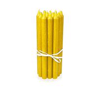 LUMELY Bougies Jaune, paquet de 12, hauteur 29cm, Ø 2,2cm, durée de combustion env. 14 heures, Bougies chandelles (29 cm, Jaune)