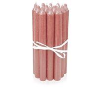 LUMELY Bougies Roses, paquet de 12, hauteur 18cm, Ø 2,2cm, durée de combustion env. 8 heures, Bougies chandelles (18 cm, Roses)