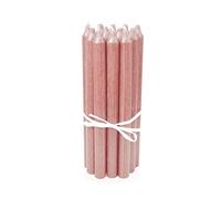 LUMELY Bougies Roses, paquet de 12, hauteur 29cm, Ø 2,2cm, durée de combustion env. 14 heures, Bougies chandelles (29 cm, Roses)