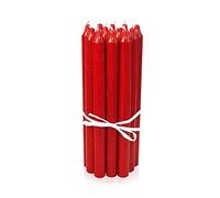 LUMELY Bougies Rouge, paquet de 12, hauteur 29cm, Ø 2,2cm, durée de combustion env. 14 heures, Bougies chandelles (29 cm, Rouge)