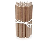 LUMELY Bougies Sable, paquet de 12, hauteur 18cm, Ø 2,2cm, durée de combustion env. 8 heures, Bougies chandelles (18 cm, Sable)