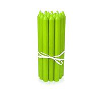 LUMELY Bougies Vert Citron, paquet de 12, hauteur 29cm, Ø 2,2cm, durée de combustion env. 14 heures, Bougies chandelles (29 cm, Vert Citron)