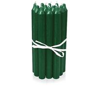 LUMELY Bougies Vert, paquet de 12, hauteur 18cm, Ø 2,2cm, durée de combustion env. 8 heures, Bougies chandelles (18 cm, Vert)