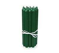 LUMELY Bougies Vert, paquet de 12, hauteur 29cm, Ø 2,2cm, durée de combustion env. 14 heures, Bougies chandelles (29 cm, Vert)