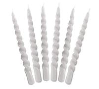 LUMELY Lot de 6 bougies danoises torsadées de qualité supérieure - Hauteur : 24 cm - Diamètre : 2,2 cm - Durée de combustion : environ 7 heures - Bougies décoratives - Bougies danoises (blanc)