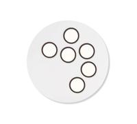 Lumen Center Italia Brac 6 Deckenleuchte, blanc / blanc, anneaux en bronze peint