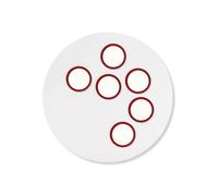 Lumen Center Italia Brac 6 Deckenleuchte, blanc / blanc, anneaux rouge brun