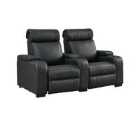 Lumene Hollywood Luxury III Cuir Synthétique Noir - Fauteuil de Cinéma 2 Places