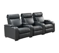 Lumene Hollywood Luxury III Cuir Véritable Noir - Fauteuil de Cinéma 3 Places