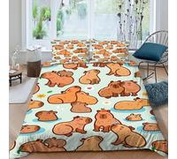 LumeNest Capybara Housse De Couette King（220x240cm） Parure De Lit Adulte Ave Fermeture Éclair imprimé Animal Housse De Couette Imprimée Et 2 Taie d'oreiller