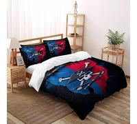 LumeNest Crâne avec os croisés Housse De Couette 3 Pièces Gothic Themes 3D Motif Imprimé Ensemble Literie Microfibre pour Adulte Et Enfant avec Taies d'oreiller Double（200x200cm）