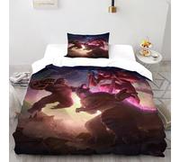 LumeNest Godzilla Kong Housse De Couette 2 Pièces Animal Theme Wildlife Parure De Lit Microfibre pour Adulte Et Enfant avec 1 Taie d'oreiller Single（135x200cm）