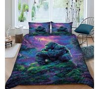 LumeNest Jungle des gorilles Housse De Couette 3 Pièces Animal Theme 3D Motif Imprimé Ensemble Literie Microfibre Adulte avec Fermeture Éclair Et Taies d'oreiller King（220x240cm）