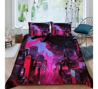 LumeNest Monstre géant Cyber Housse De Couette 3 Pièces Animal Theme Parure De Lit Microfibre Adulte avec Fermeture Éclair Et Taies d'oreiller King（220x240cm）