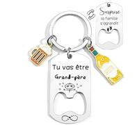 Lumengqi Cadeau Annonce Grossesse Grand Parents Porte-clés Décapsuleur Tu vas être Grand-Père Ouvre-bouteilles Papy Vœux La famille s'agrandit Demande Annonce pour Fête Naissance Baptême