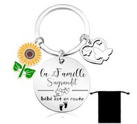 Lumengqi Cadeau Annonce Naissance - La Famille s'agrandit - Bébé est en route - Porte clef Annonce Naissance - Annonce Grossesse - Faire-part de Naissance Cadeau Surprise pour Famille Amis