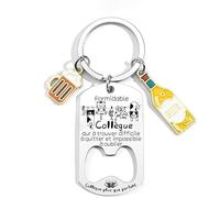 Lumengqi Cadeau Collègue Porte Clef Cadeau depart Collègue de travail homme Retraite Homme Original porte clef collegue au top collègue de travail humoristique (2)