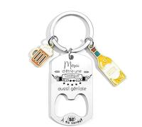 Lumengqi Cadeau Collègue Porte Clef Cadeau depart Collègue de travail homme Retraite Homme Original porte clef collegue au top collègue de travail humoristique (1)