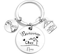 Lumengqi Cadeau de Maison, Notre première maison 2024, Cadeaux de pendaison de crémaillère, Cadeaux réchauffants pour les couples Porte-clés Maison Couple Personnalisé (6)