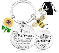 Lumengqi Cadeau Maitresse Porte Clef Cadeau Noel Professeur D'école Cadeaux Maitre D'école Fin D'année Porte Clef Professeur Merci Atsem Noel Cadeaux Remerciement Original