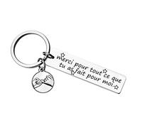 Lumengqi Cadeau Merci pour tout Porte Clé Merci,Cadeau Merci Nounou Amie Maitresse Collegue Docteur Maman Papa Infirmière Porte Clef Personnalisable,Cadeaux Idee Porte Clef Femme Homme Noel Original