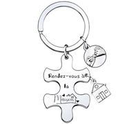 Lumengqi Cadeau Nouvelle Maison Porte-clés Maison, Notre première maison 2026, Cadeaux de pendaison de crémaillère, Cadeaux réchauffants pour les couples Porte clé Maison Couple Personnalisé (7)