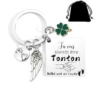 Lumengqi Cadeau Tonton Porte-clef Annonce Grossesse, Tu Vas Être Tonton, Idée Cadeau Original Anniversaire Noël Fête des Pères pour Homme Futur Tonton