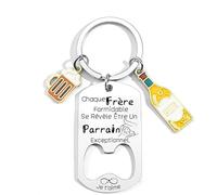 Lumengqi Cadeau Veux tu etre mon parrain Porte Clé Parrain Cadeau Parrain Demande Personnalisé décapsuleur Anniversaire cadeaux parrai bapteme Fête Des Pères Homme Anniversaire Fête Des Pères