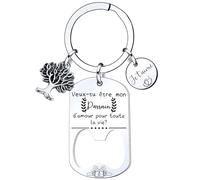 Lumengqi Cadeau Veux tu etre mon parrain Porte Clé Parrain Cadeau Parrain Demande Personnalisé décapsuleur Anniversaire cadeau parrain bapteme Fête Des Pères Homme Anniversaire Fête Des Pères