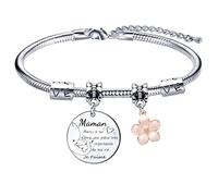 Lumengqi Cadeaux Maman Bracelet,En argent taille réglable, gravé de mots exprimant l'amour à la mère,pour Maman Noël Anniversaire Fête des Mères (11)
