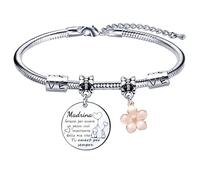 Lumengqi Marraine Cadeau Bracelet pour Madrina Bracelets "J'aime ma super marraine" pour amis, cadeau d'anniversaire, cadeau de Noël, L
