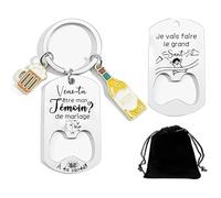 Lumengqi Porte-clef demande témoin de mariage - veux-tu être mon témoin - annonce témoin homme - idée demande témoin mariage fiançailles - carte annonce témoin(2)