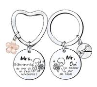Lumengqi Porte-clés Couple - Cadeau de Mariage pour Les Mariés, Monsieur et Madame - Idée Cadeau Original