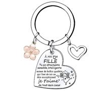 Lumengqi Porte-clés Fille Cadeau d'anniversaire Mon Fille Je T'aime