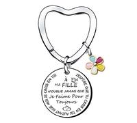 Lumengqi Porte-Clés 'Je T'aime Ma Fille' - Cadeau D'anniversaire pour Fille, Femme, Garçon, Enfant - Pendentif Porte-Clef - Idée Cadeau Ado