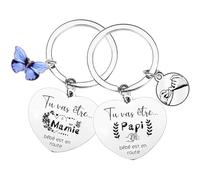 Lumengqi Porte-clés Mamie Papi 2 Pièces - Cadeau Idée Grand Parents pour Noël, Fête Des Grands-Mères, Anniversaire - Meilleur Mamie & Papy Du Monde