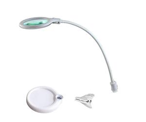 Lumeno 6803WS Lampe loupe LED à pince avec 30 LED SMD, 6 watts, 550 lumens, pour les salons de beauté, les cabinets médicaux, loupe éclairante, aide à la lecture, lampe grossissante, blanc 3 dioptries