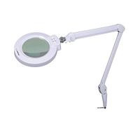 Lumeno 8243PRO Lampe loupe LED avec grande lentille en verre 177 mm, dimmable avec interrupteur à segments et boîtier métallique robuste, pour les travaux manuels, le cabinet de pédicure, 3 dioptries