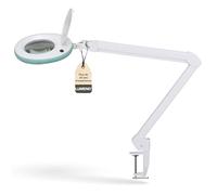 Lumeno LED Lampe loupe 7213GN avec lentille en verre de 127 mm, lampe de travail, convient pour cosmétique, les bricoleurs, aide à la lecture lampe grossissante, 3 dioptries Vert