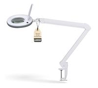Lumeno LED Lampe loupe 7215GR avec lentille en verre de 127 mm, lampe de travail, convient pour cosmétique, les bricoleurs, aide à la lecture lampe grossissante, 5 dioptries Gris