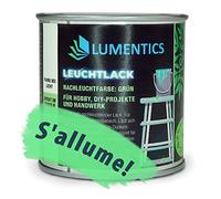 lumentics Peinture phosphorescente verte 250 ml pour intérieur | Emmagasine la lumière du jour et des lampes, brille plusieurs heures, application au pinceau, à l'éponge ou au rouleau