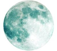 lumentics Sticker Lune 12 cm phosphorescent - autocollant mural déco | Se charge au jour comme sous une lampe et brille plusieurs heures - tient aussi sur papier peint à relief, sans outil