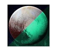 lumentics Sticker mural fluorescent PLUTO 30 cm phosphorescent Motif planète phosphorescente