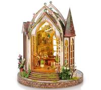LumenVela Book Nook, Maison Miniature a Construire DIY Miniature House Miniature de Jardin House avec Meubles, Lampe LED, Fleur pour Décoration, Cadeaux, Adultes, Enfant (Sunshine Cottage)