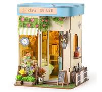 LumenVela Book Nook, Maison Miniature a Construire DIY Miniature House Miniature de Jardin House avec Meubles, Lampe LED, Fleur pour Décoration, Cadeaux, Adultes, Enfant (Fleuriste)