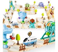 LumenVela Labyrinthe Jeu de Société, Jeux de Plateau Logiques Labyrinthe avec Petite Voiture Circuit Voiture Enfant avec Attractions de Parc d'attractions pour 4 5 6 7+ Ans Garçons Filles