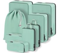 Lumesner Lot de 8 cubes d'emballage de compression pour valises de voyage, organiseurs de sacs de compression et cubes de voyage (8 pièces, vert)
